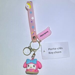 Sanrio My Melody Donut pink and blue keychain